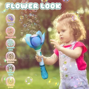 Automatic Rechargeable Kids Handheld Lotus Bubble Wand