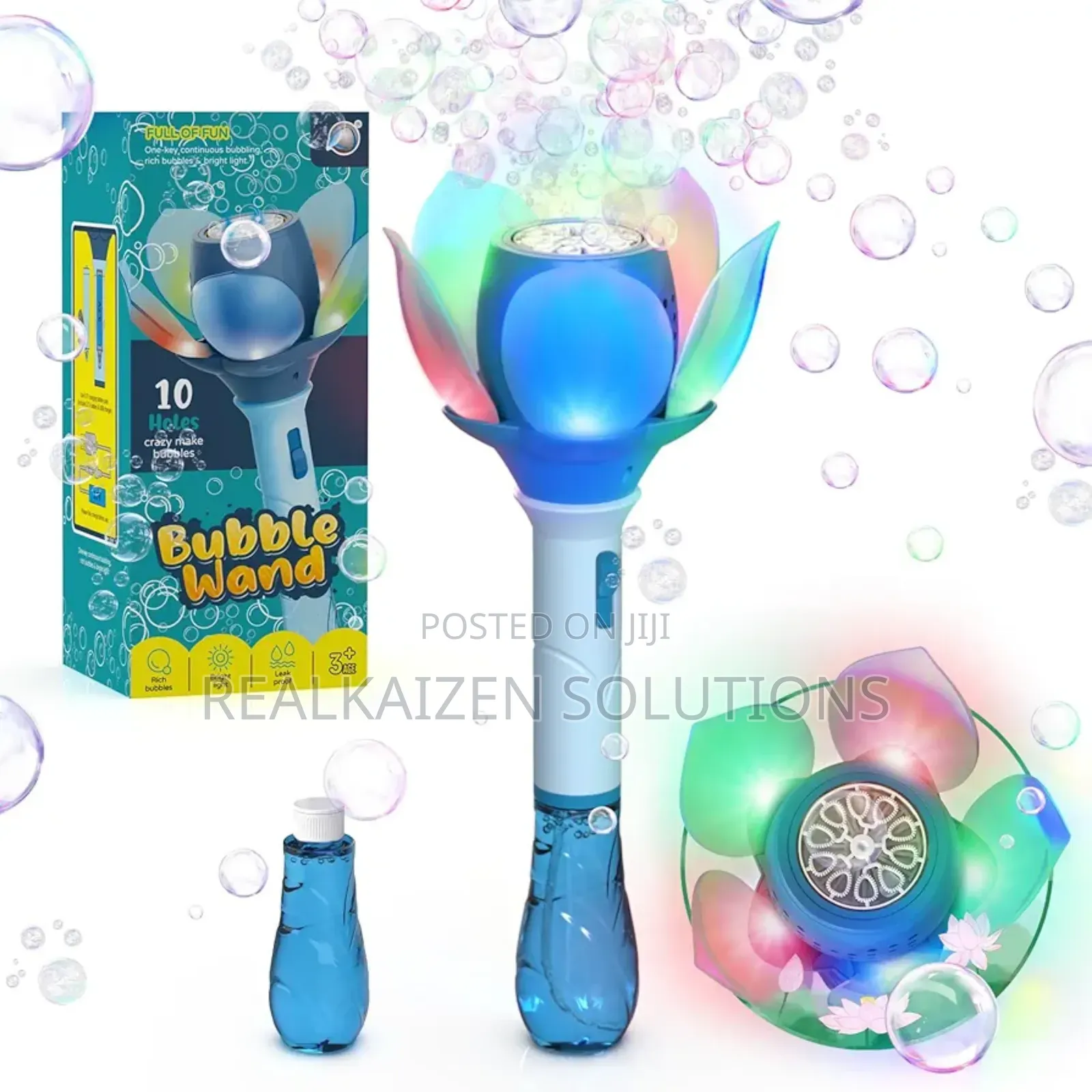 Automatic Rechargeable Kids Handheld Lotus Bubble Wand