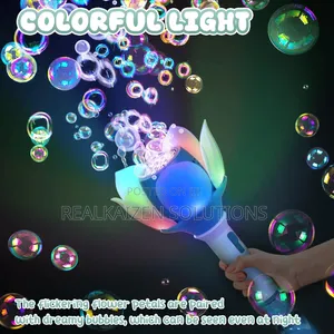 Automatic Rechargeable Kids Handheld Lotus Bubble Wand