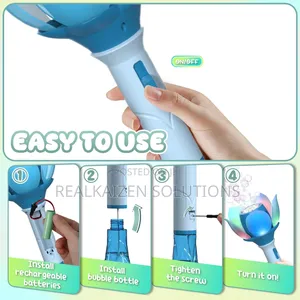Automatic Rechargeable Kids Handheld Lotus Bubble Wand