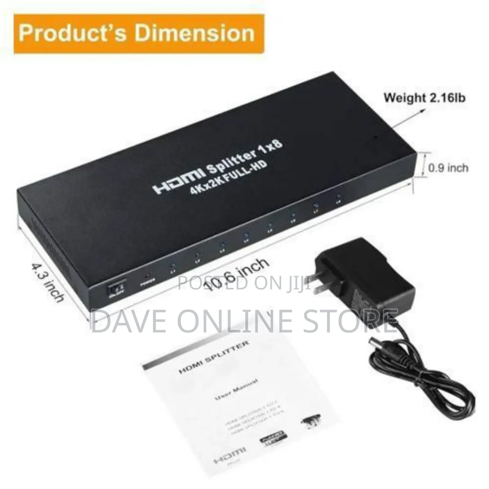 8 Port 1 in 8 Out 1x8 Hdmi Splitter Audio Video