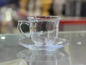 Liying Double Wall Clear Glass Cups and Saucers ( Dozen)