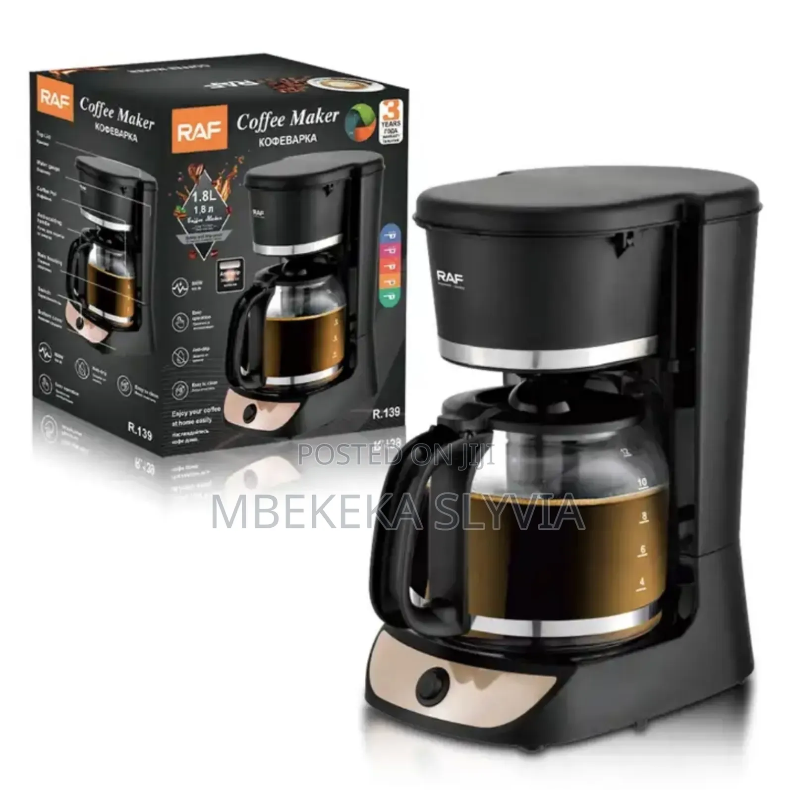 Coffee Maker Raf 1.8litres Electric Coffee Marker