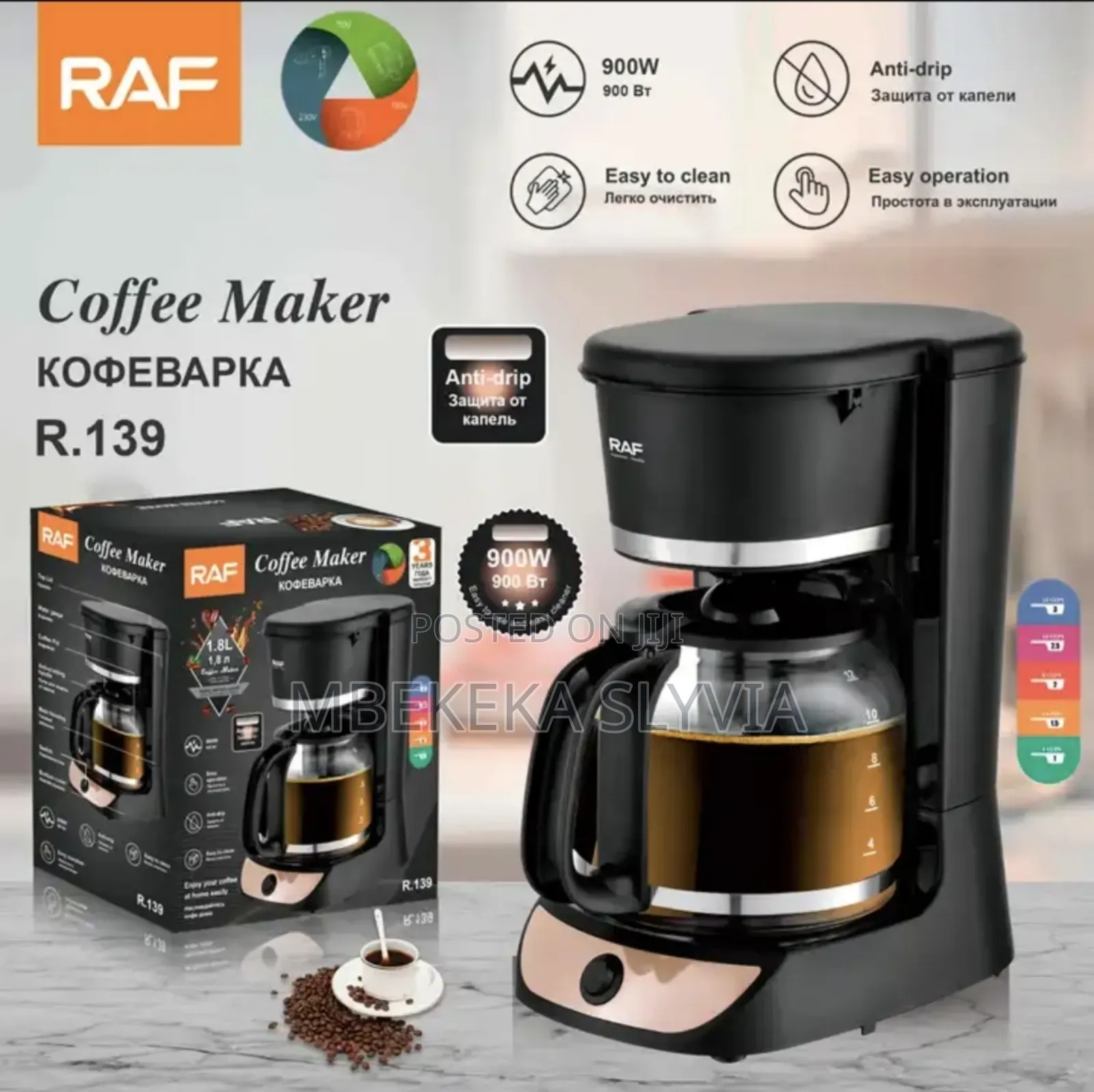 Coffee Maker Raf 1.8litres Electric Coffee Marker