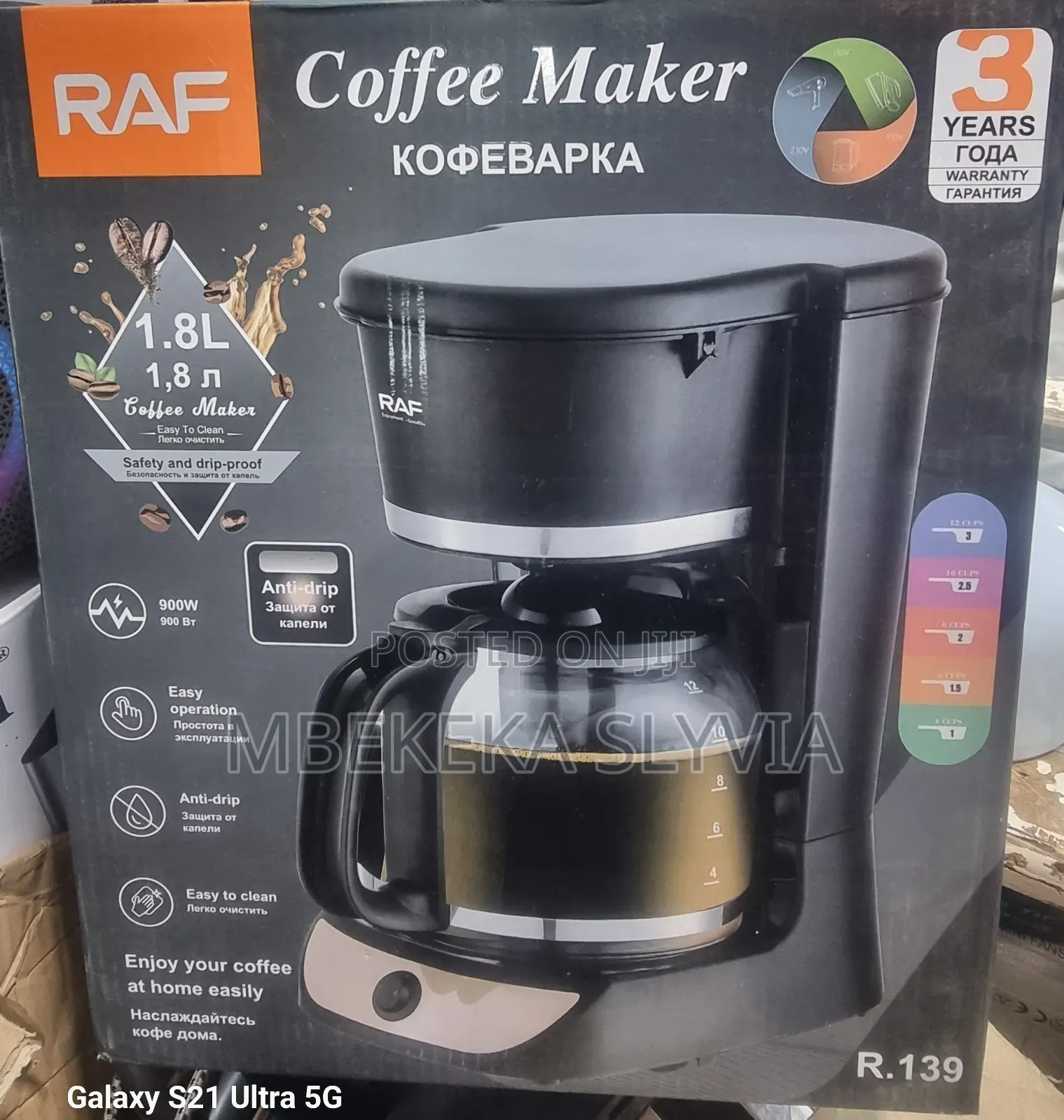 Coffee Maker Raf 1.8litres Electric Coffee Marker