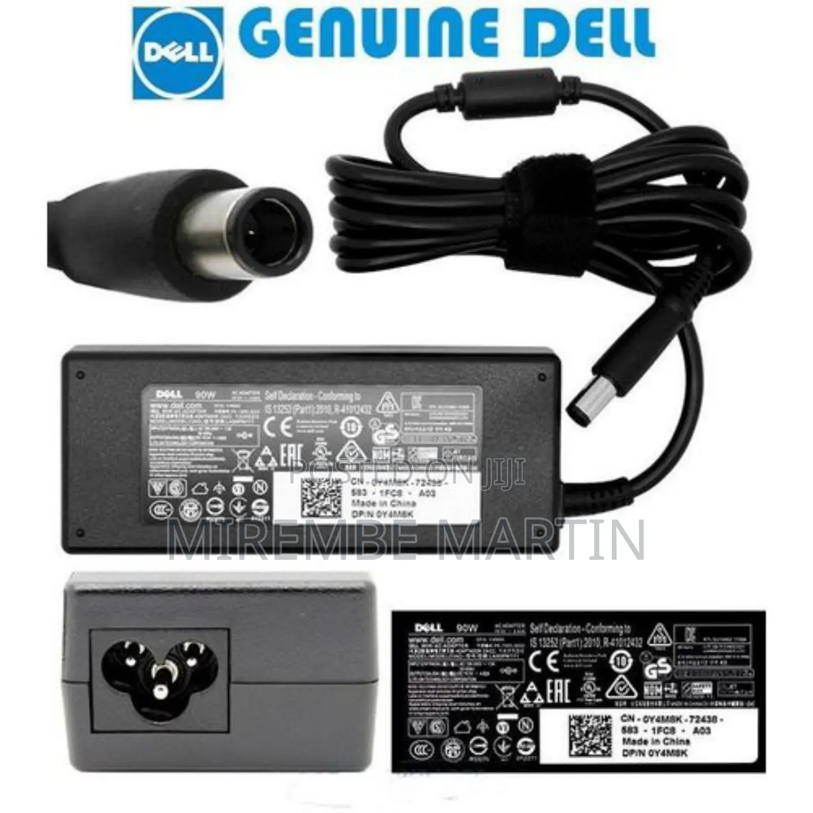 Dell Charger Big Pin 19.5v 65w Adapter Plus Power Cord -