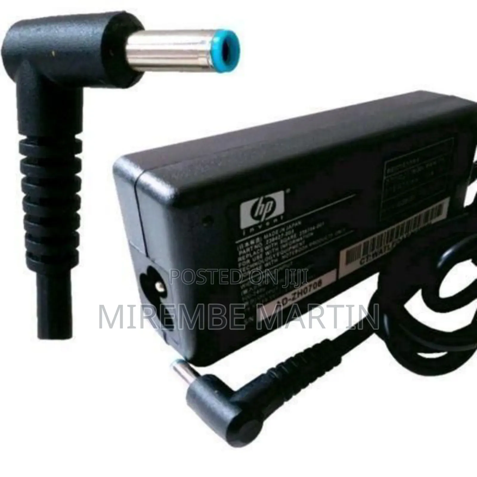 Hp Genuine Adapter Blue Pin Charger With Power Cable - Black