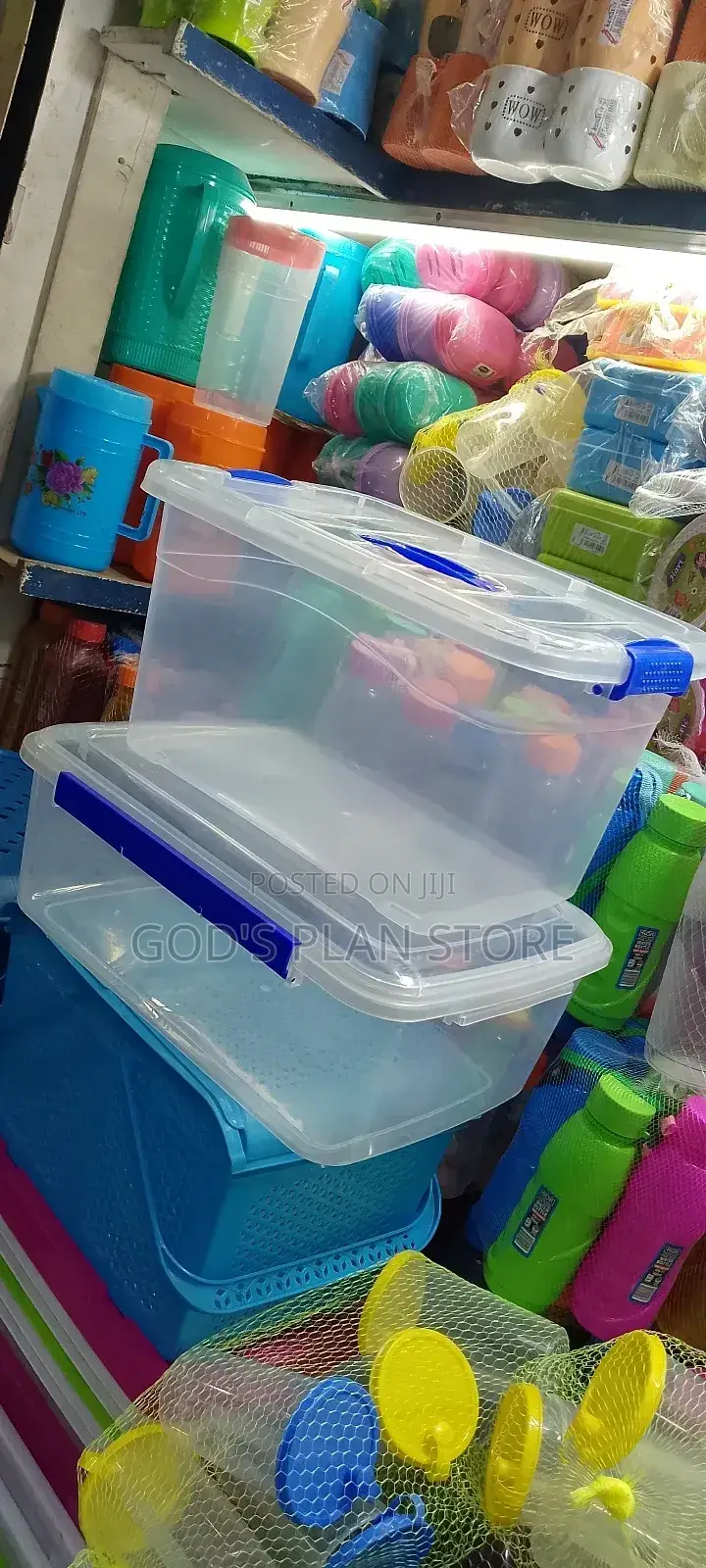 2pcs Plastic Storage Boxes Set