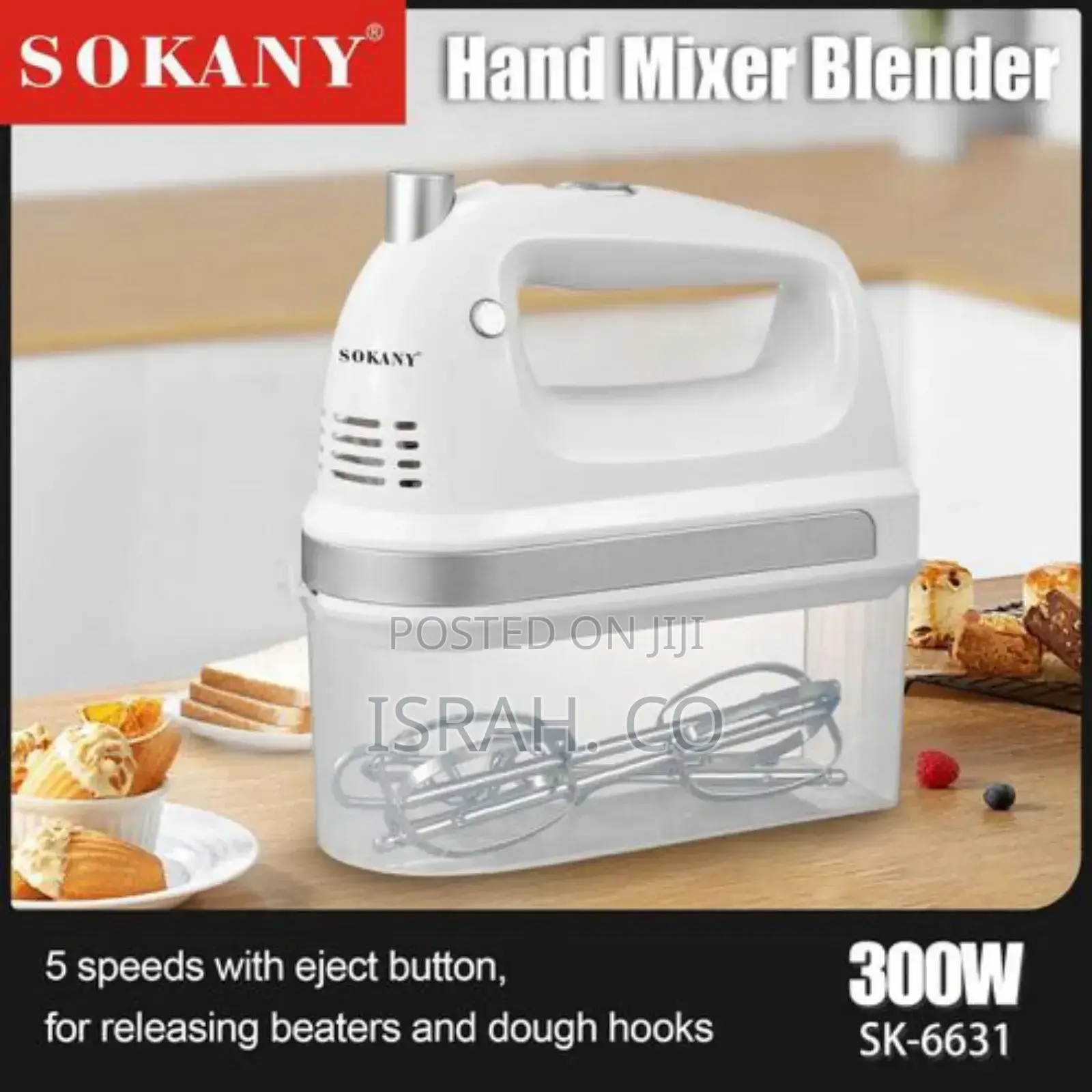 .Sokany Table Stand 5 Speed Hand Mixer With Box Electric