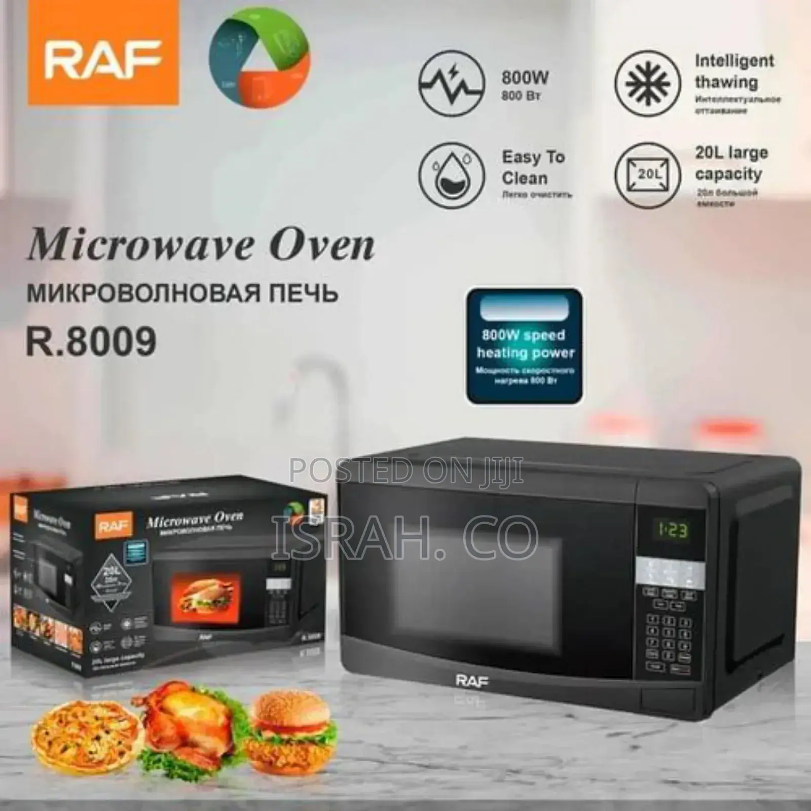 Raf Digital Black High Quality Electric Microwave Oven 20l