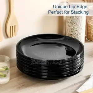 Black Dinner Plates Set of 6, 10.5 Inch