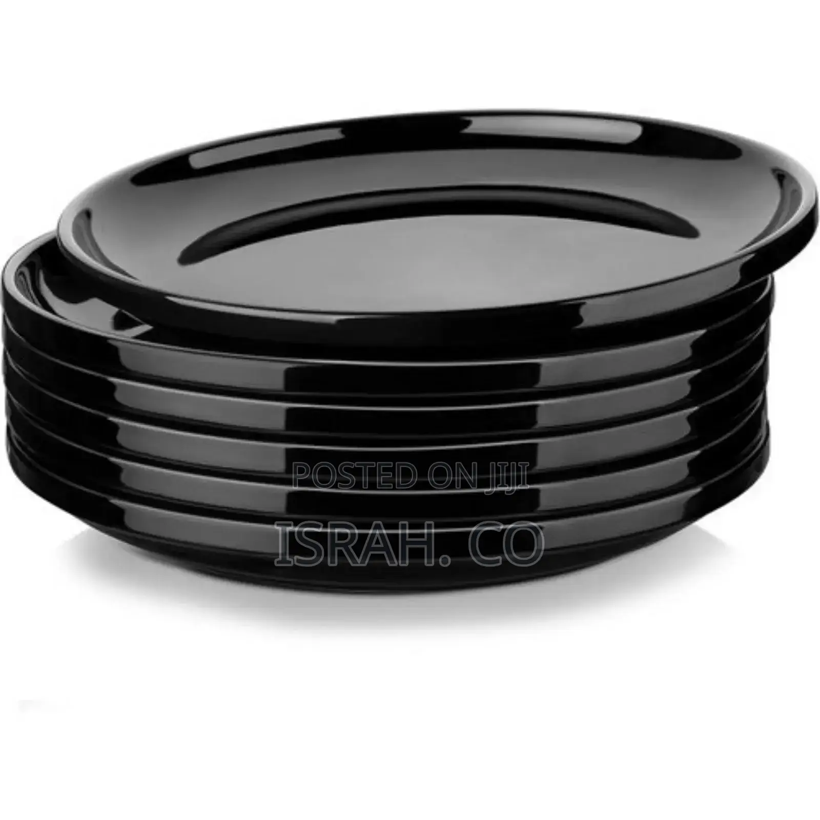Black Dinner Plates Set of 6, 10.5 Inch