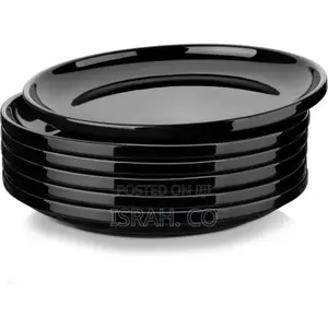 Black Dinner Plates Set of 6, 10.5 Inch