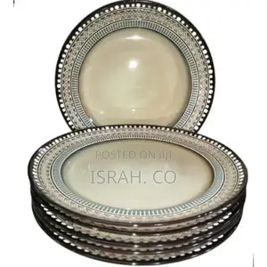 Blue Ceramic Serving Dinner Plates Set of 6,10 Inch Dish Set