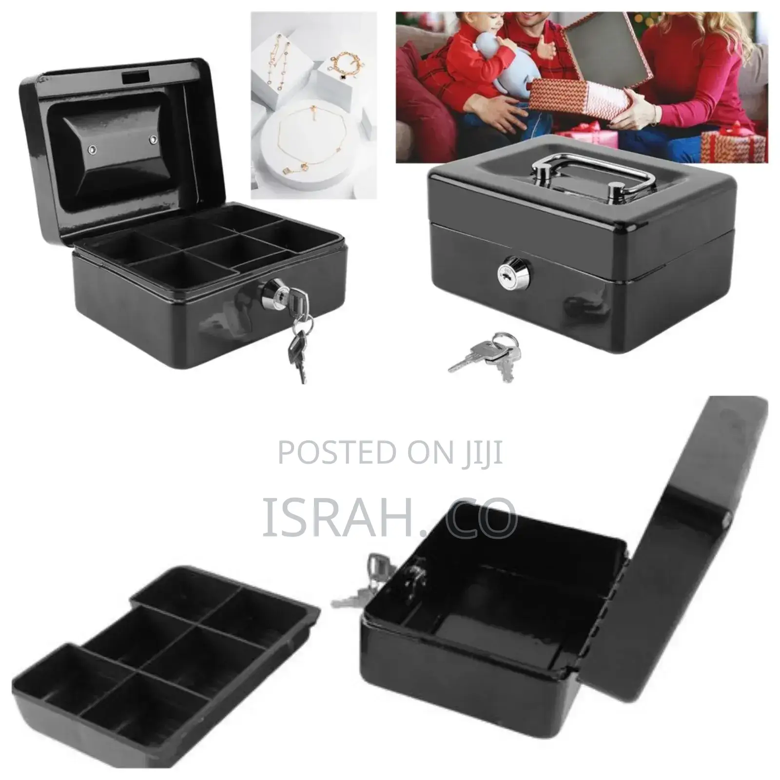 25x20x9 Cm Jt250 Robust Metal Cash Box, Secure Money