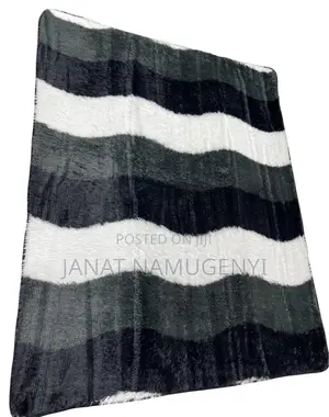 Blact White Grey Zigzag Fur Carpet Available