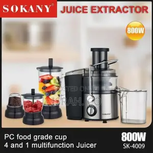 Sokany 800w Juicer 2-Speed+ Pulse 4 in 1 Juice Extractor
