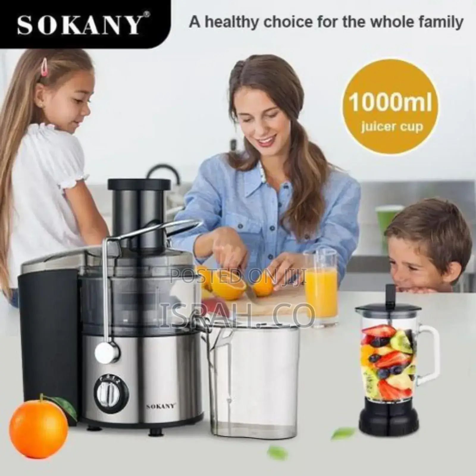 Sokany 800w Juicer 2-Speed+ Pulse 4 in 1 Juice Extractor