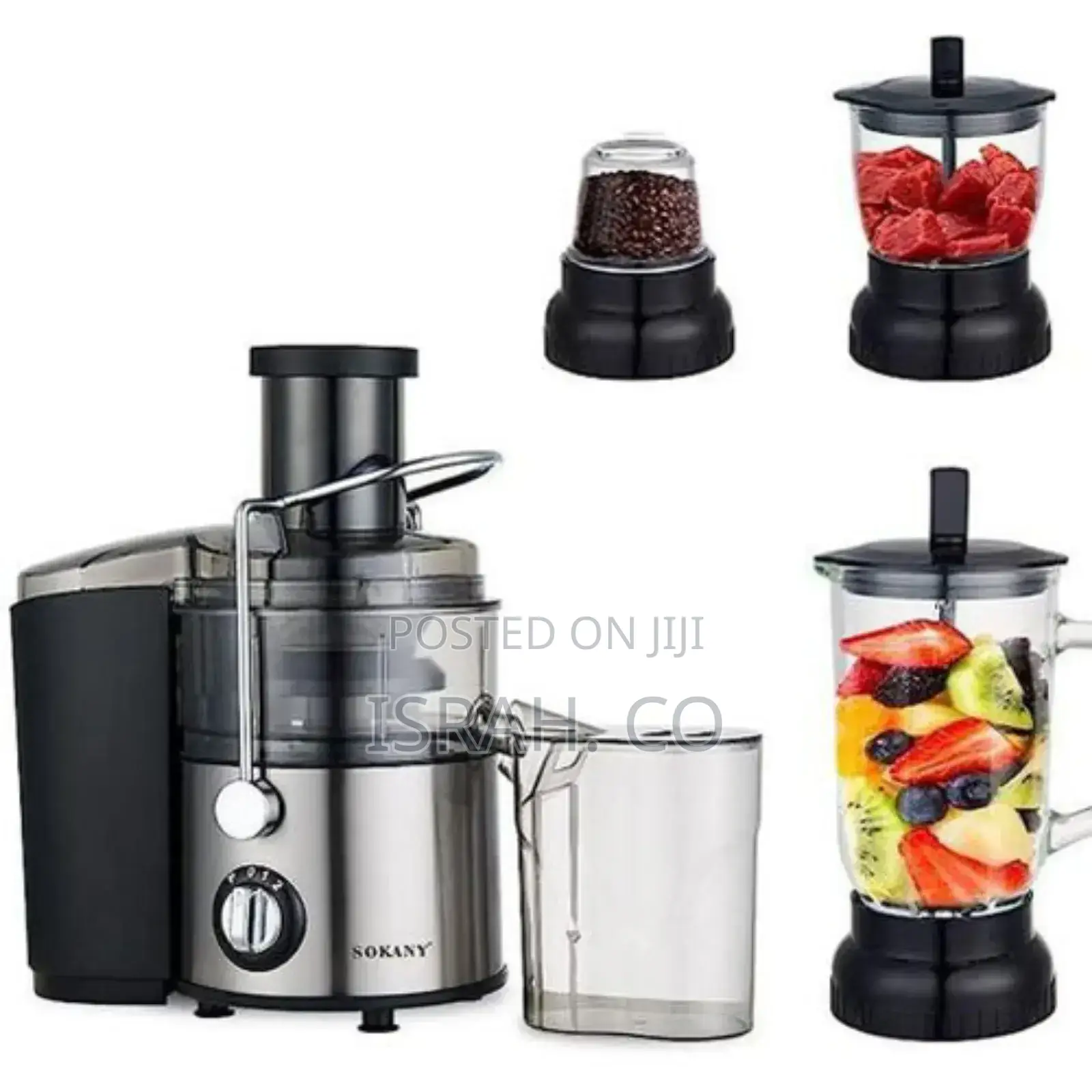 Sokany 800w Juicer 2-Speed+ Pulse 4 in 1 Juice Extractor