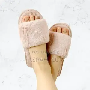 7-8 Open Toe Slides Warm Soft Fuzzy Fluffy Soft