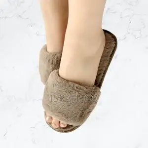 7-8 Open Toe Slides Warm Soft Fuzzy Fluffy Soft