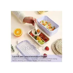 2.15l Leak-Proof Lunch Box With Grid Design Leak-Proof Bento