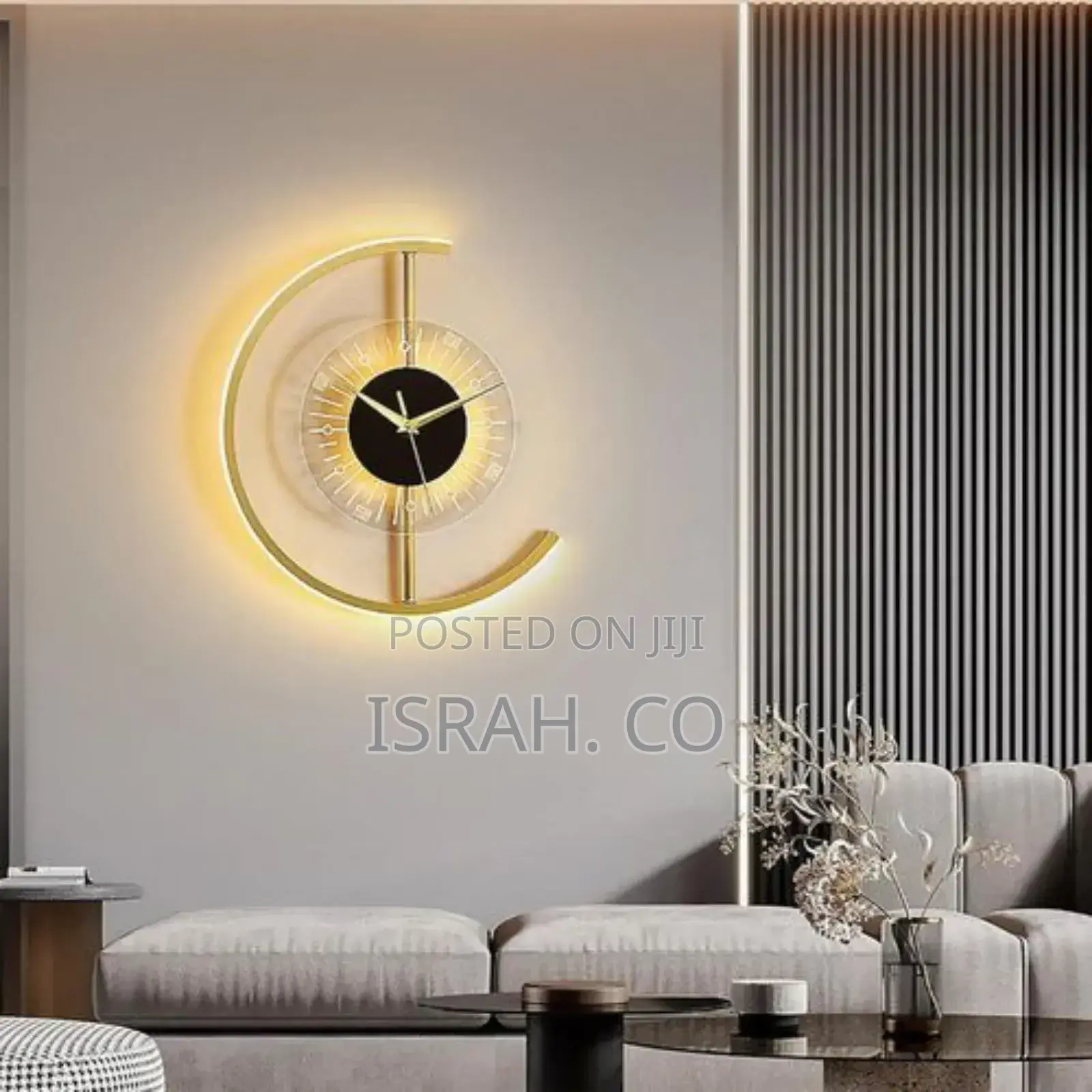Luminous Wall Clock Lamp, Led Silent Battery Operated