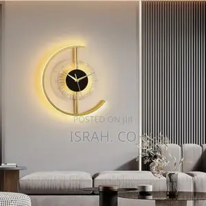 Luminous Wall Clock Lamp, Led Silent Battery Operated