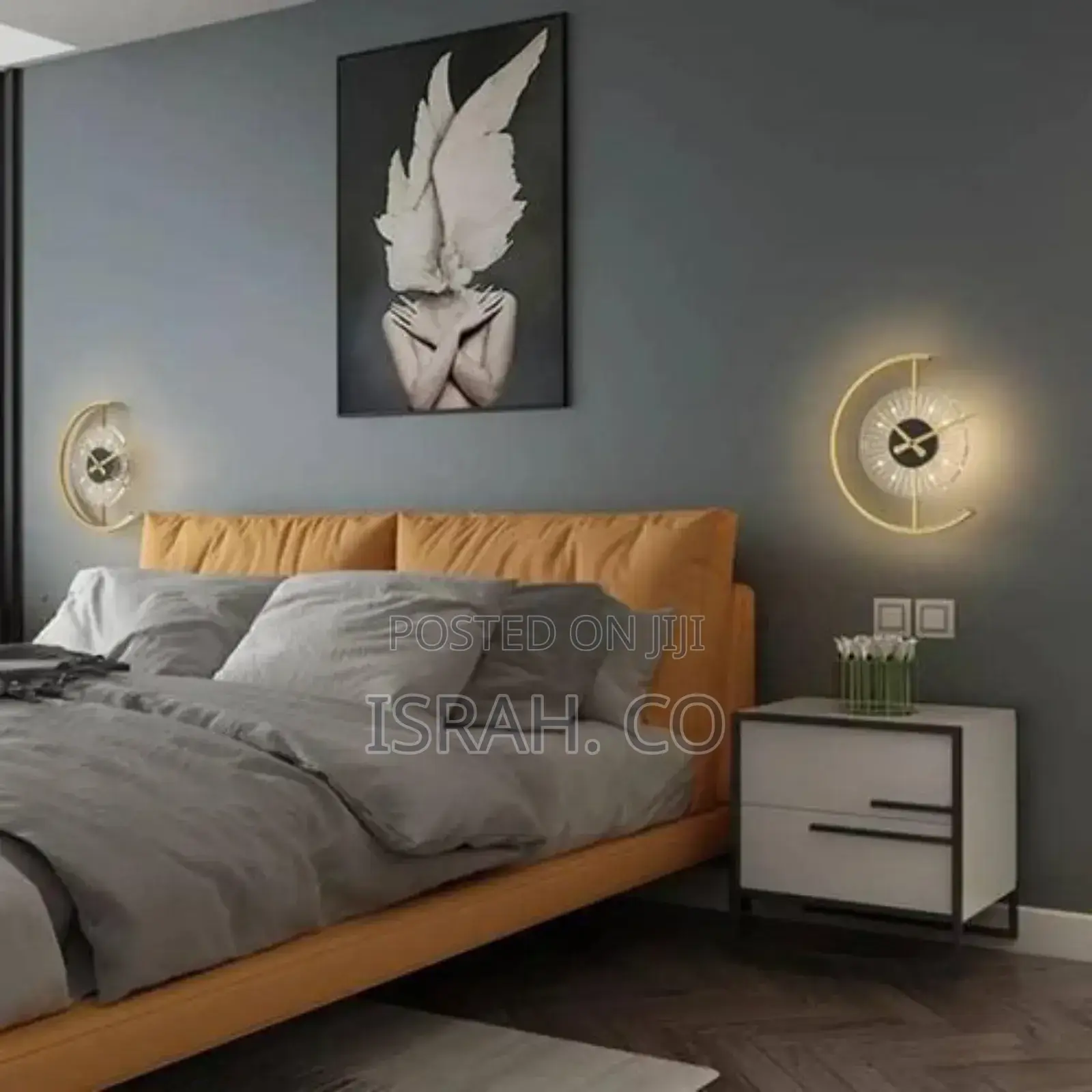 Luminous Wall Clock Lamp, Led Silent Battery Operated
