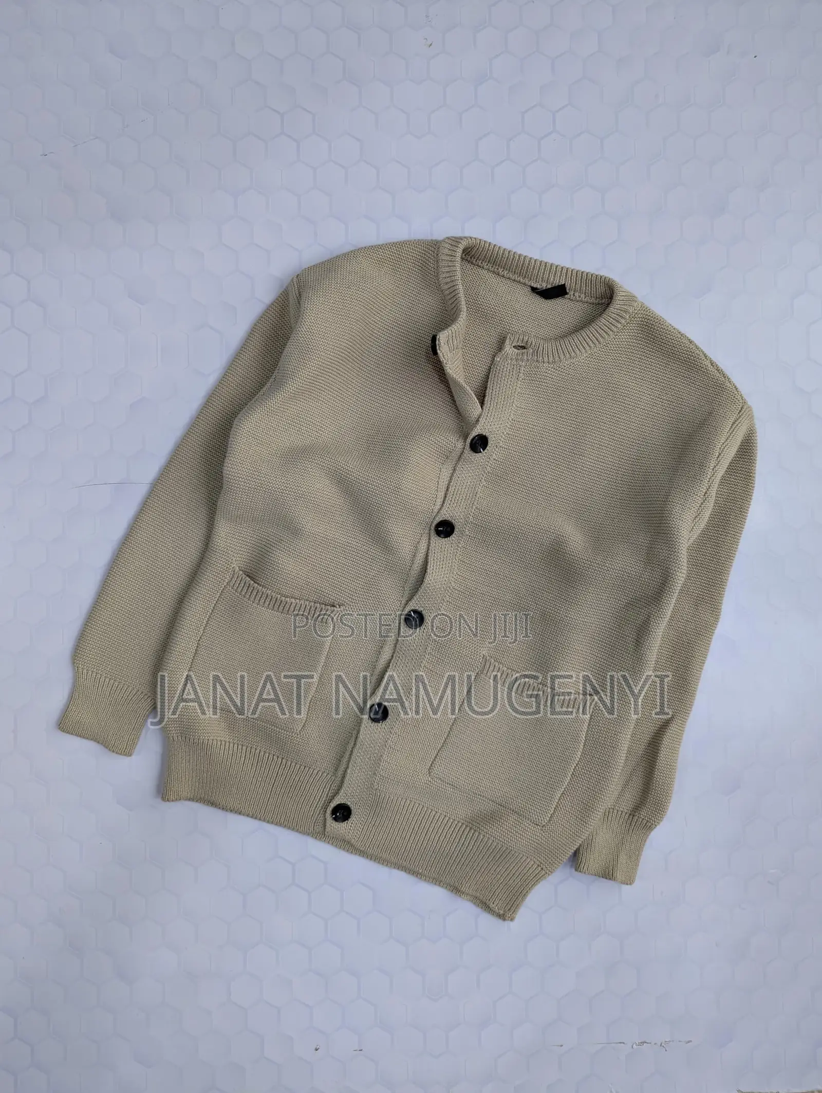 Cream Buttoned Sweater Available