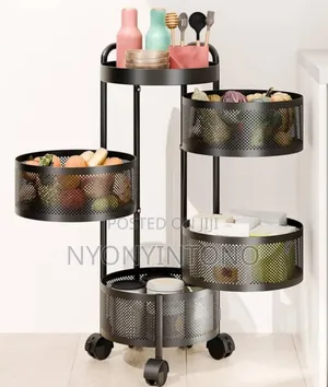 4tier Kitchen Metally Basket Rack With Rollers