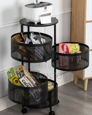 4tier Kitchen Metally Basket Rack With Rollers