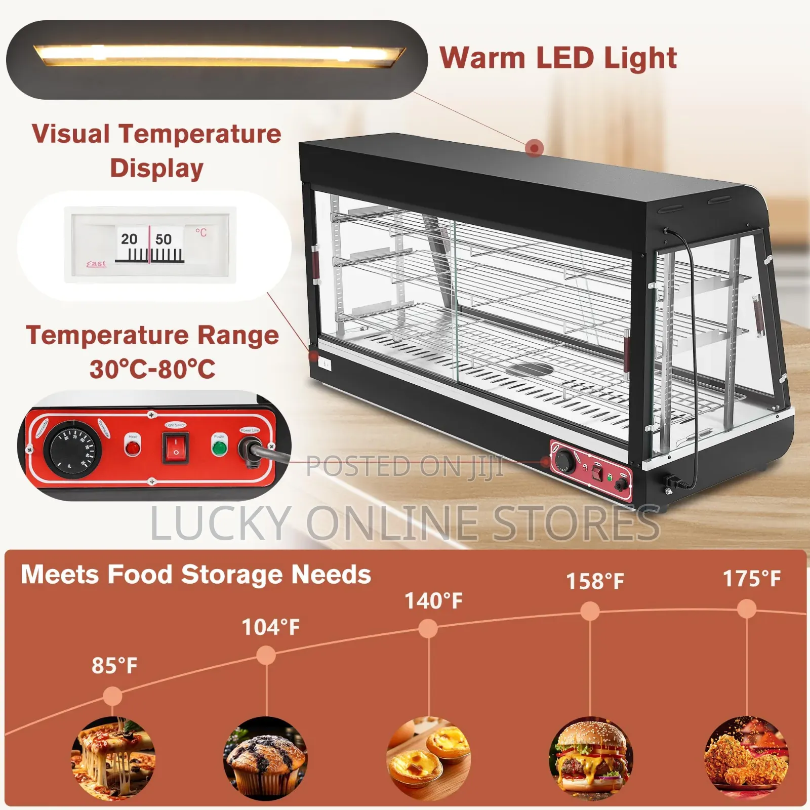 3 Tier Countertop Food Warmer Display