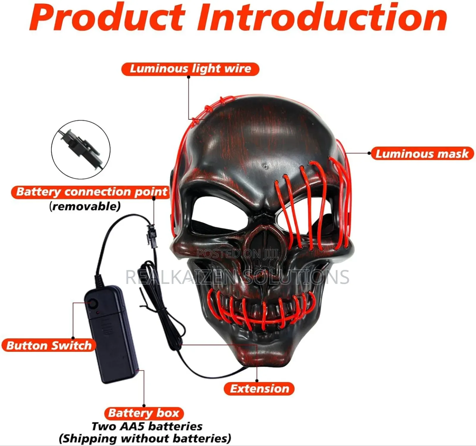 Purge Led Light Up Halloween Glow Cyclopia Evil Skull Mask