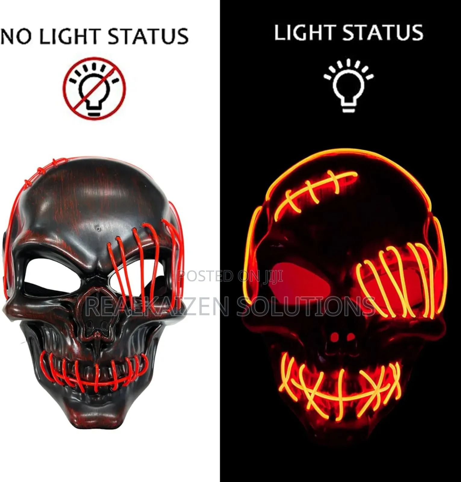 Purge Led Light Up Halloween Glow Cyclopia Evil Skull Mask