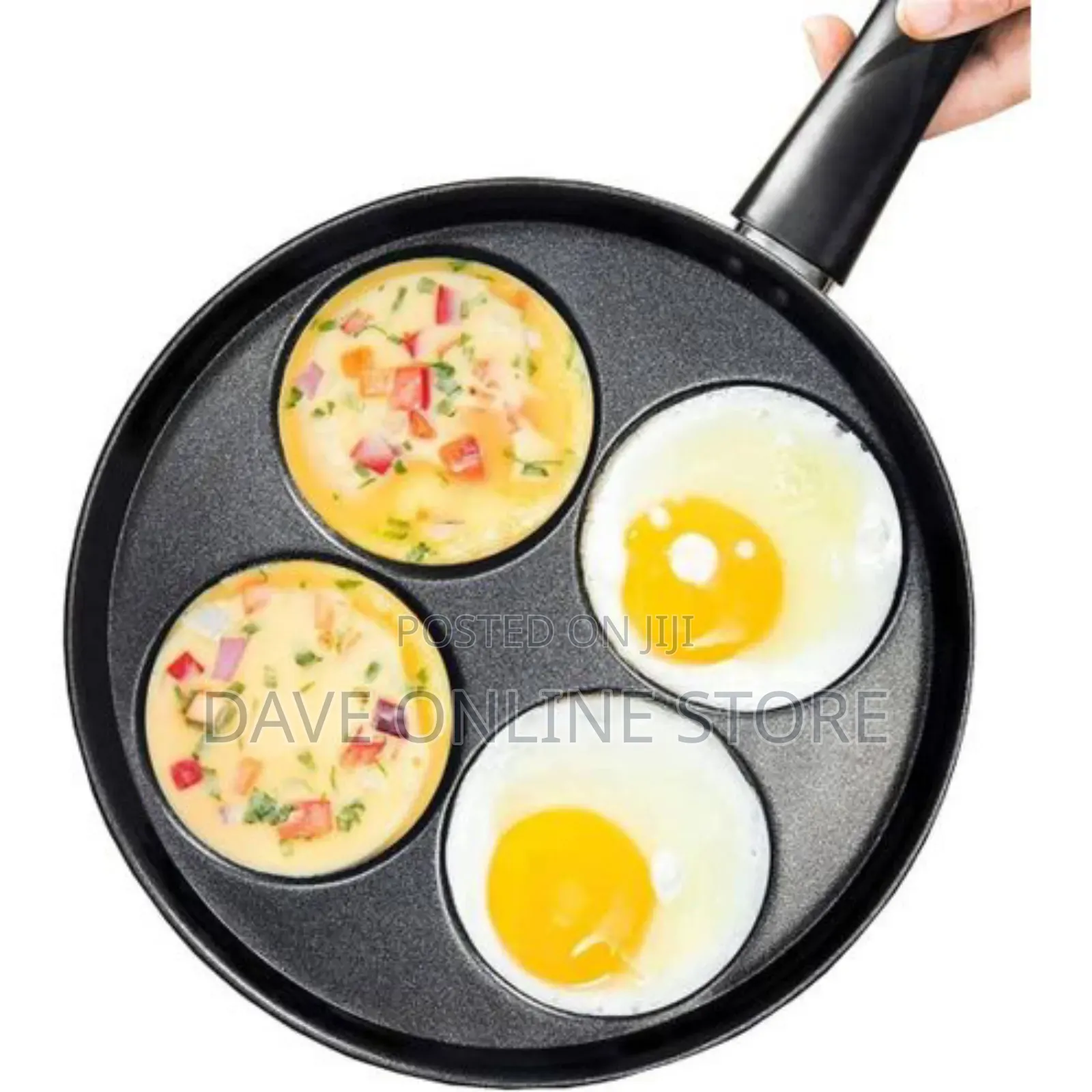 Non-Stick Iron Egg Cooker Ring Egg Frying Pan 4-Cup Shape,