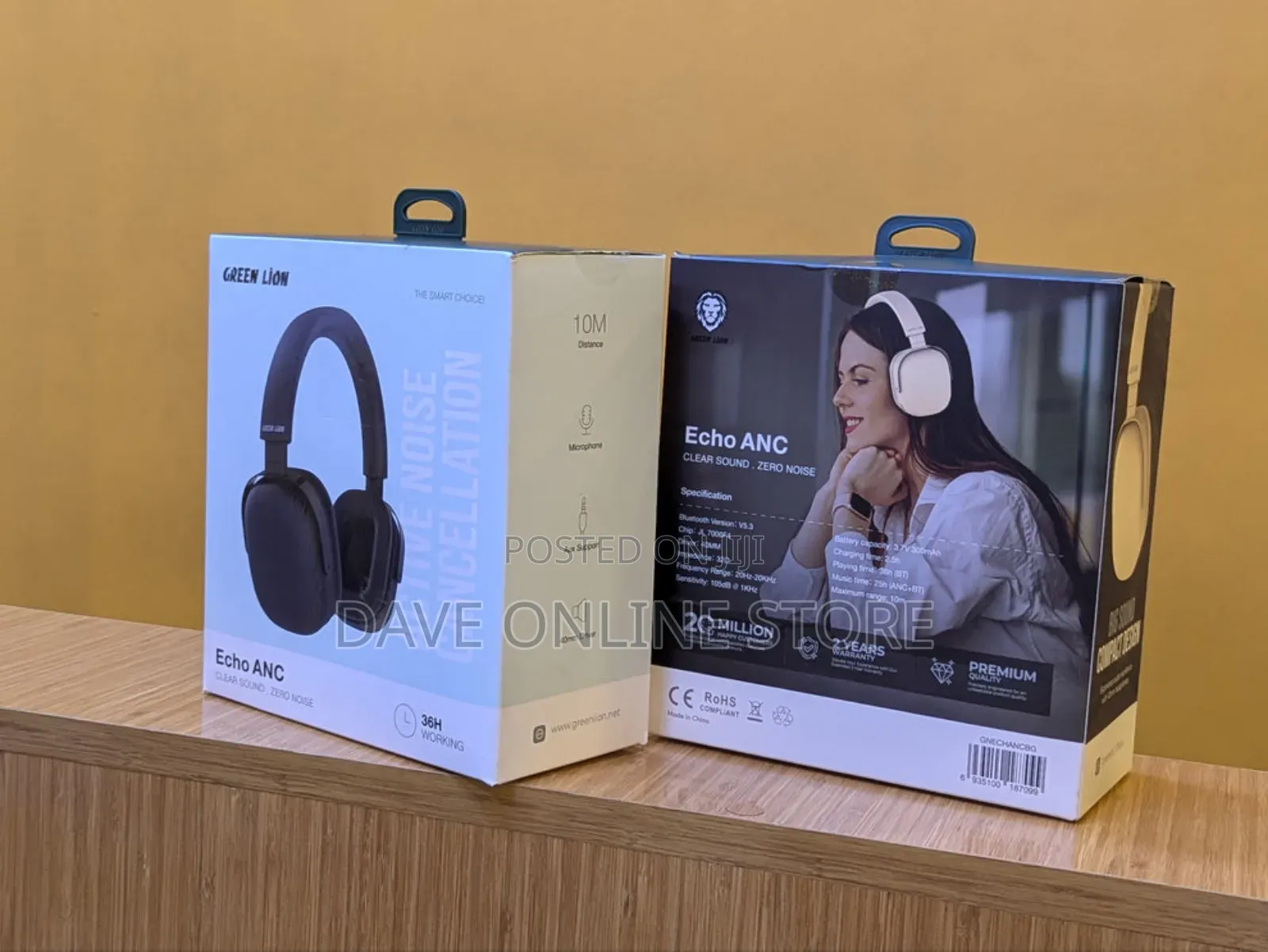 Green Lion Headphone Echo Anc, Clear Sound Zero Noise
