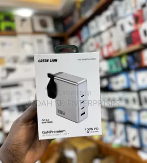 Green Lion Gan Premium Uk Plug Wall Charger 100w