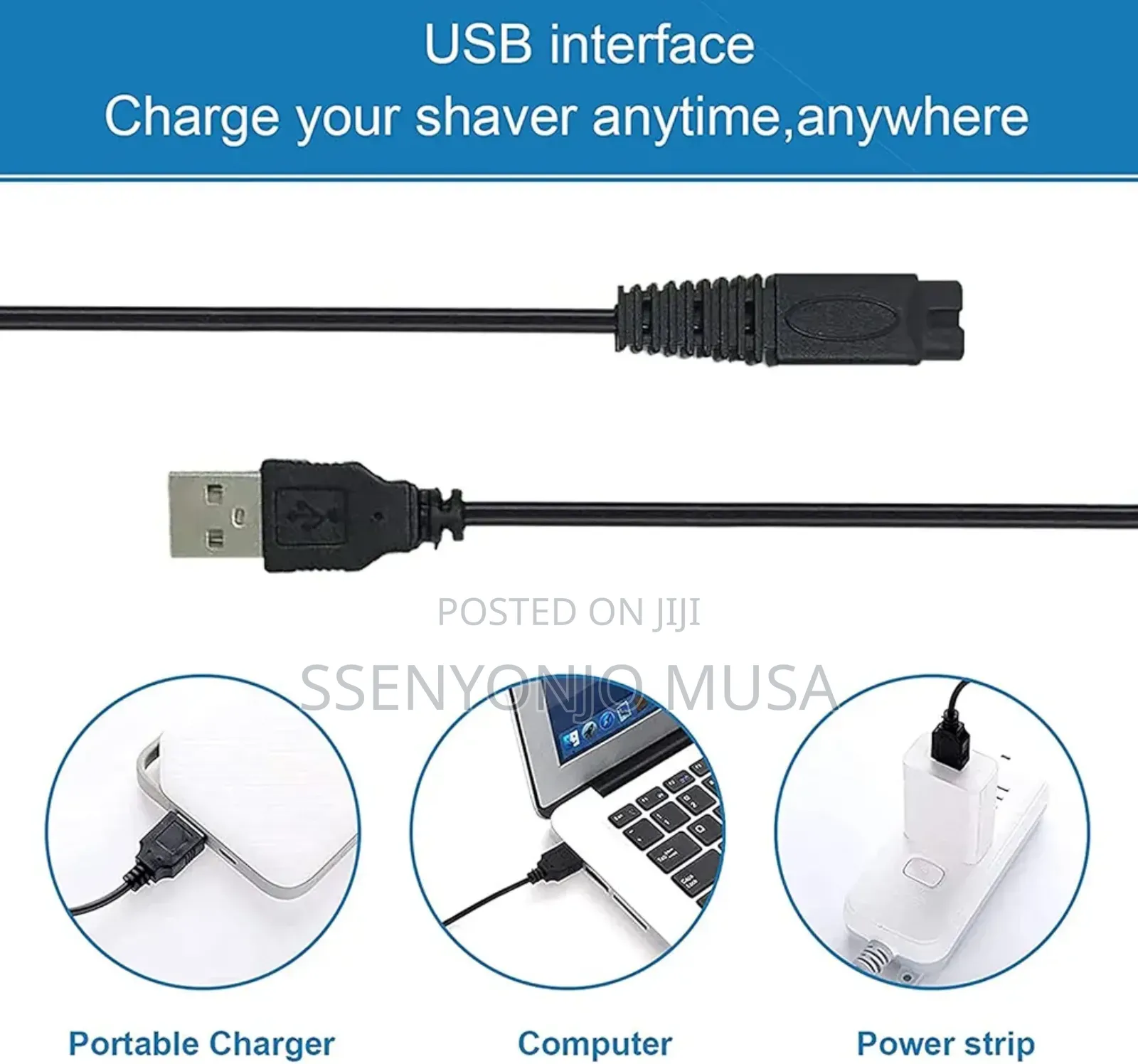Microtouch Solo Shaver Usb Cable - 39.4" 5v Charging Cord