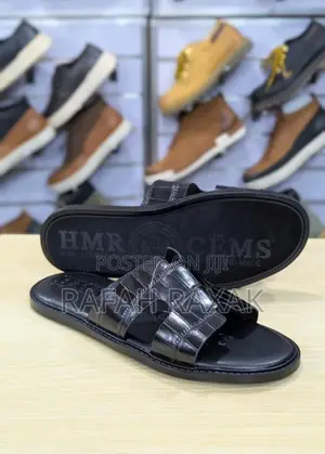 Original Triple Black Hermes Push in Sandals