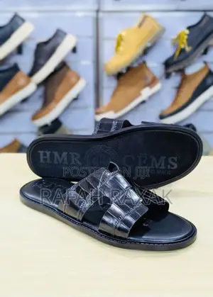 Original Triple Black Hermes Push in Sandals