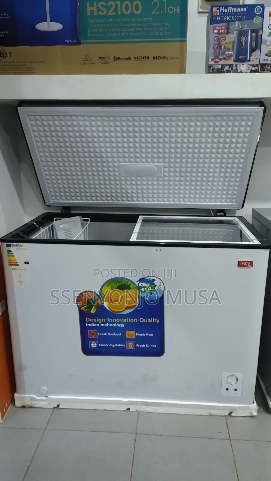 Onida Chest Freezer 420l - 292kwh/Annum, Silver.