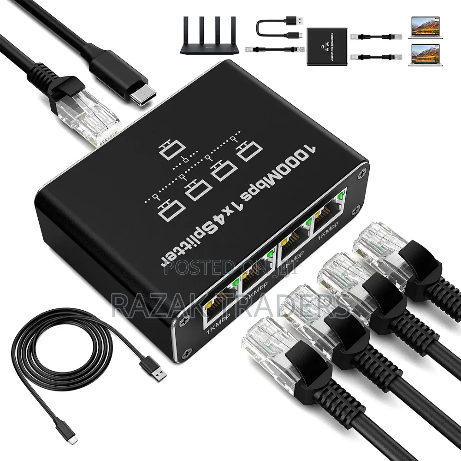 Ethernet Splitter 4 by 1 1000mbps