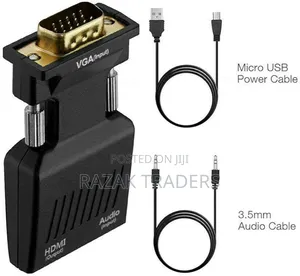 Vga to Hdmi Adapter With Audio Pc to Tv Monitor Projector