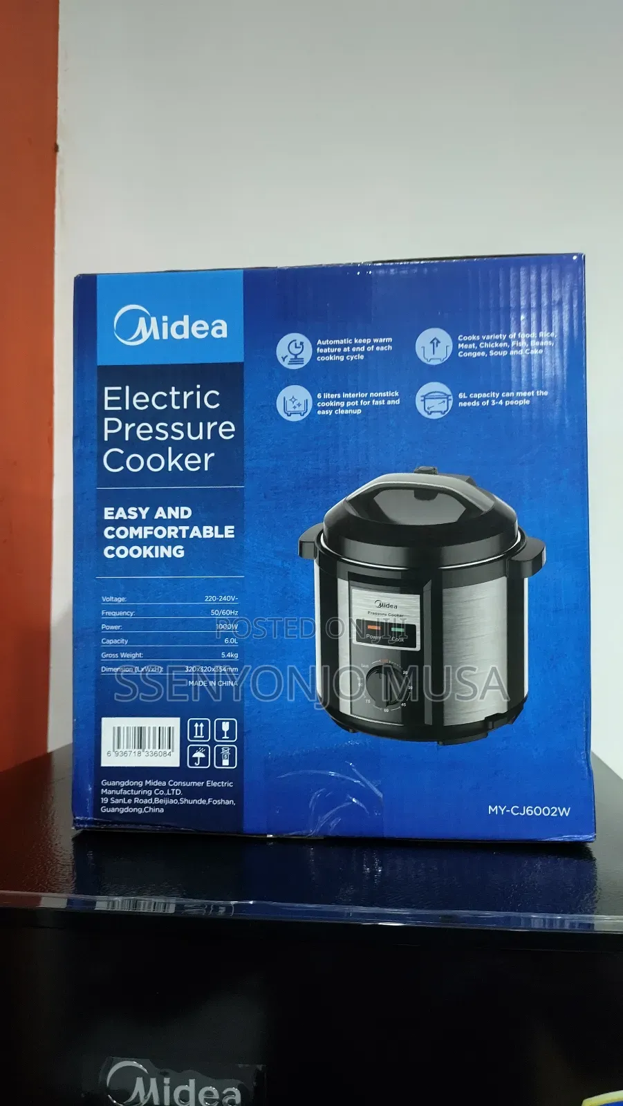 Midea 6l Electric Pressure Cooker - Automatic Keep Warm