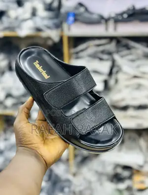 Original Black Timberland Luxury Rough Leather Sandals