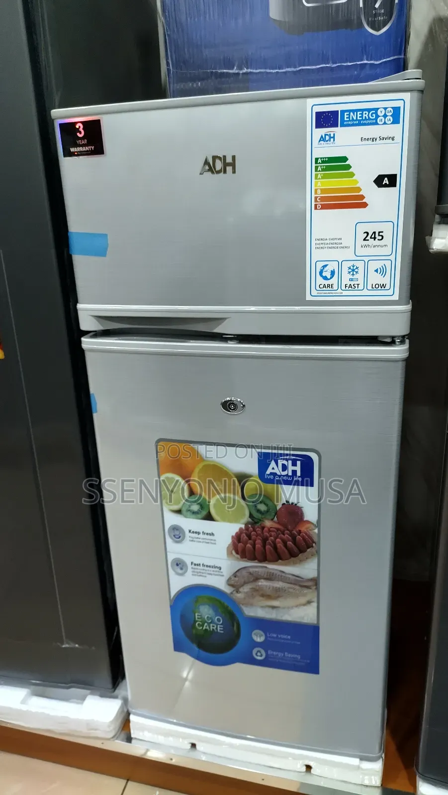 Adh Fridge 108l Double Door Top Mount Freezer