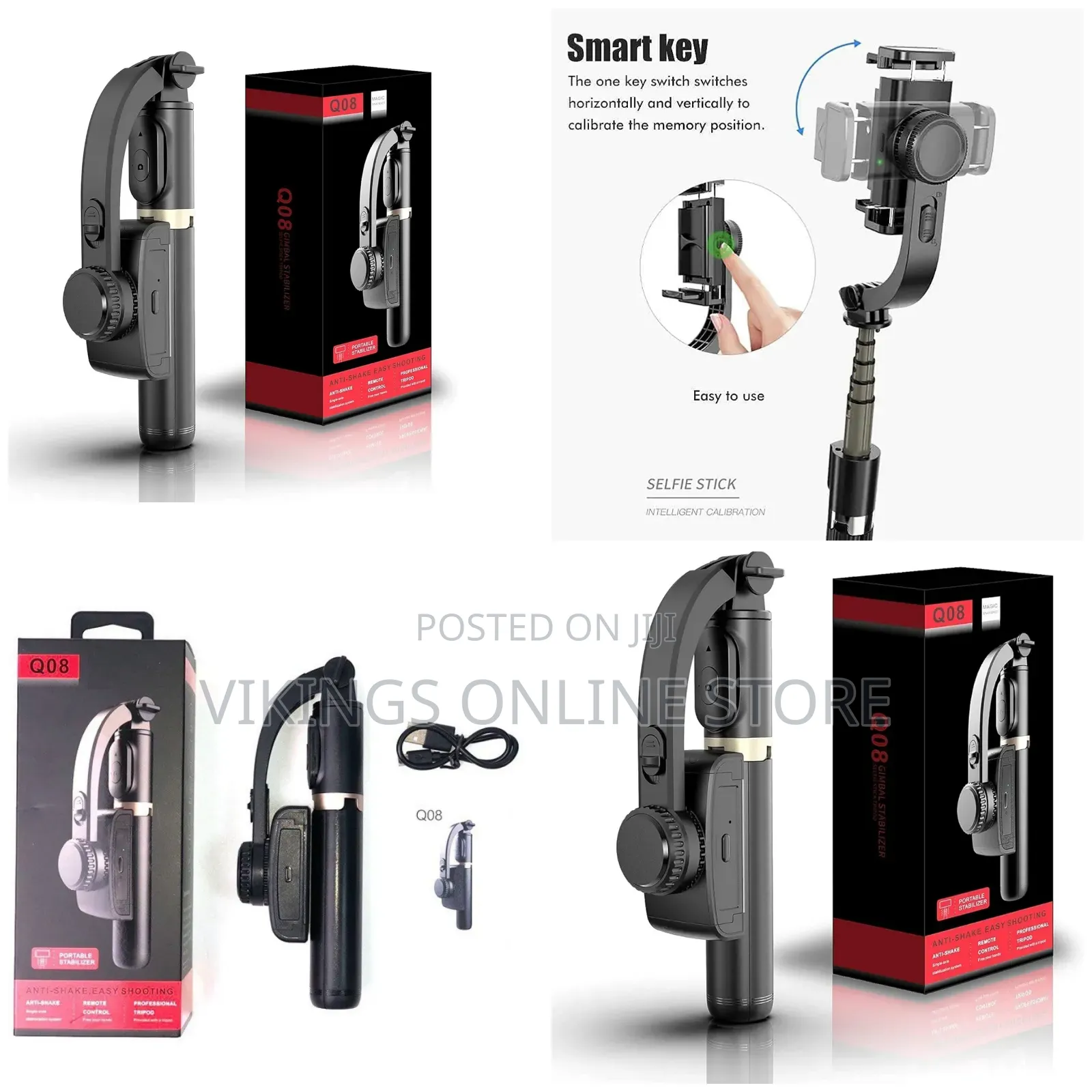 Q08 Gimbal Stabilizer Selfie Stick and Tripod