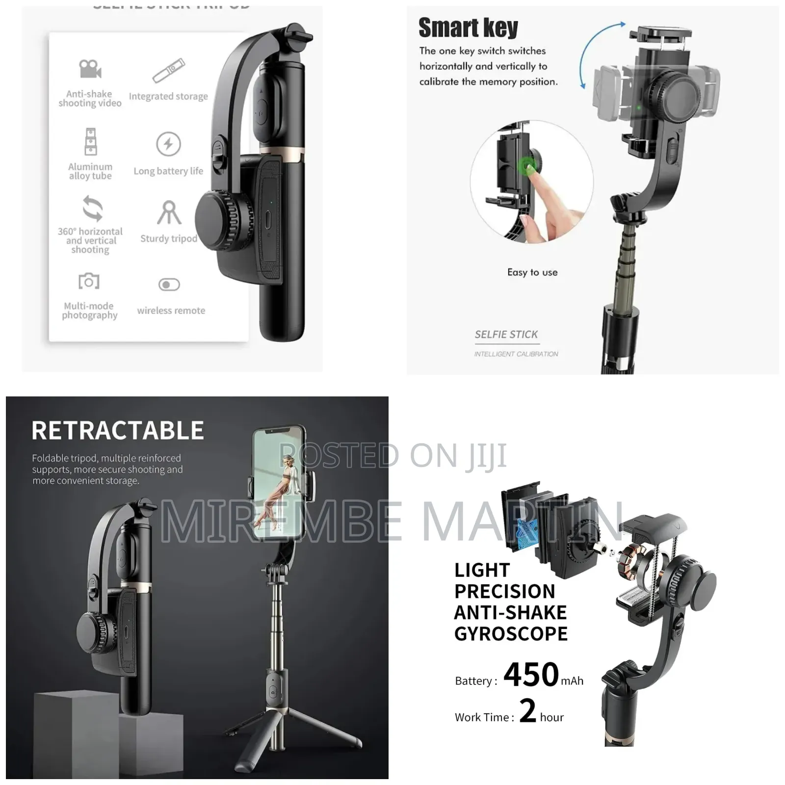 Q08 Smart Shooting Anti Shake Selfie Stick Tripod