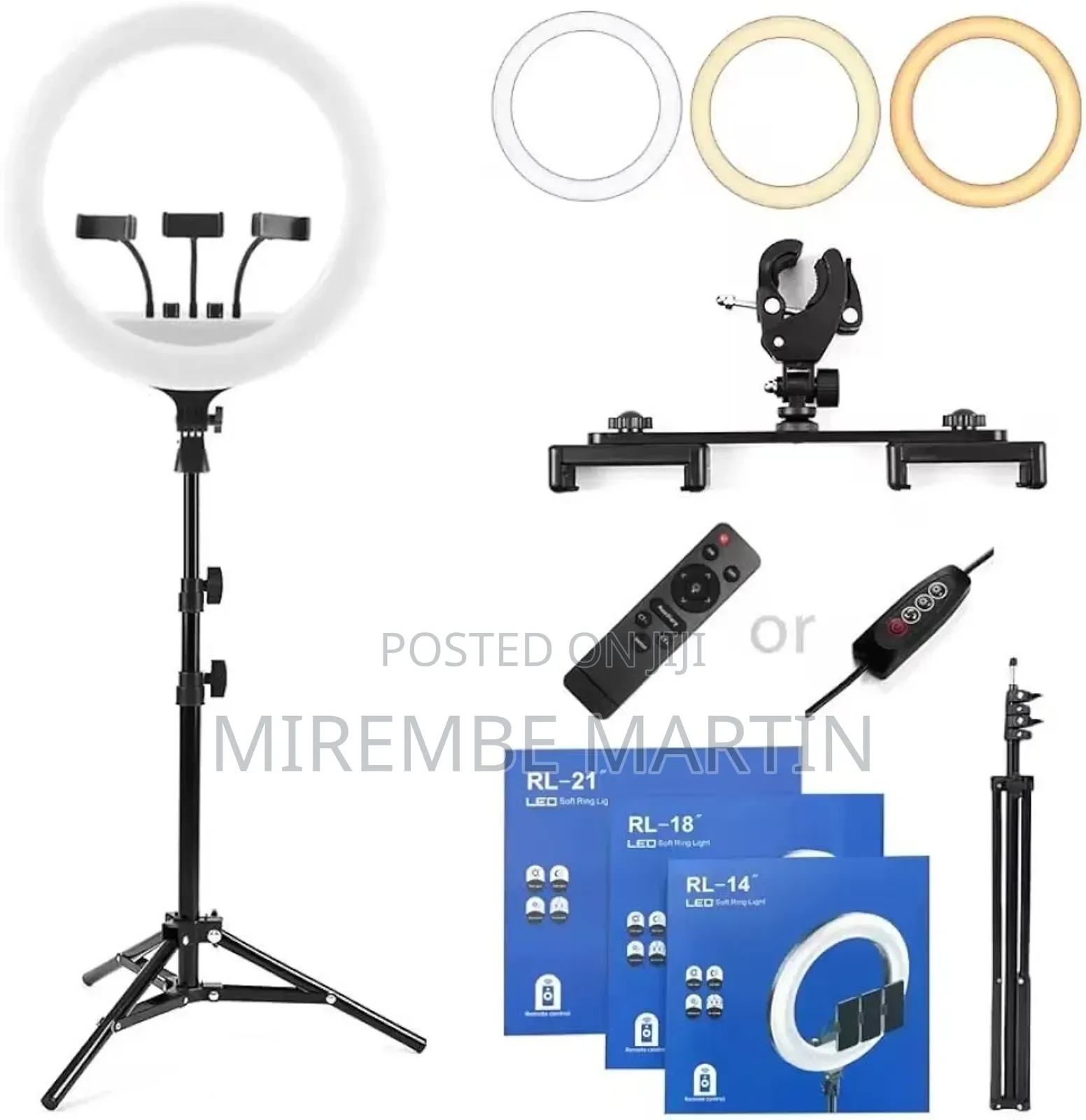 Generic Led 21 Inch Ringlight With Tripod 3 Phone Holders